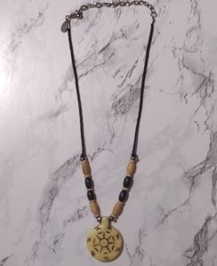 Vintage Panama Jack wood bead necklace